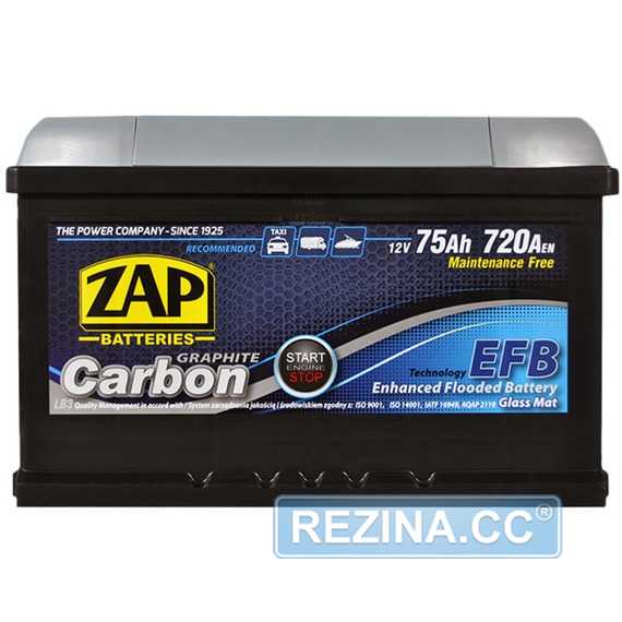 Купить Автомобильный аккумулятор ZAP Carbon EFB 6СТ-75 R+ (575 08) (LB3)